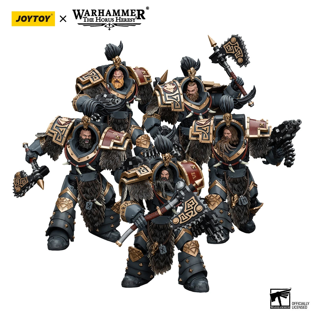 JOYTOY Warhammer 40k 1/18 Action Figures Space Wolves Varagyr Wolf Guard Squad