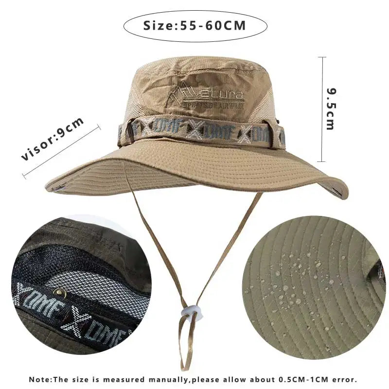 Summer Bucket Hat Outdoor UV Protection Wide Brim