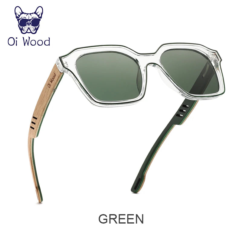 Oi Wood Sunglasses Women Designer Fashion Polarized Sun Glasses Men Luxury Brand Blue Lens Uv400 Wooden Sunglass Oi8061