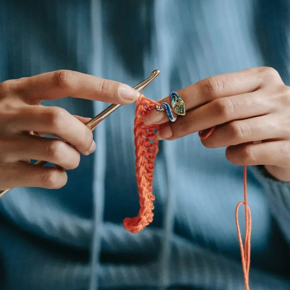 Adjustable Crochet Tension Cute Cat Ring