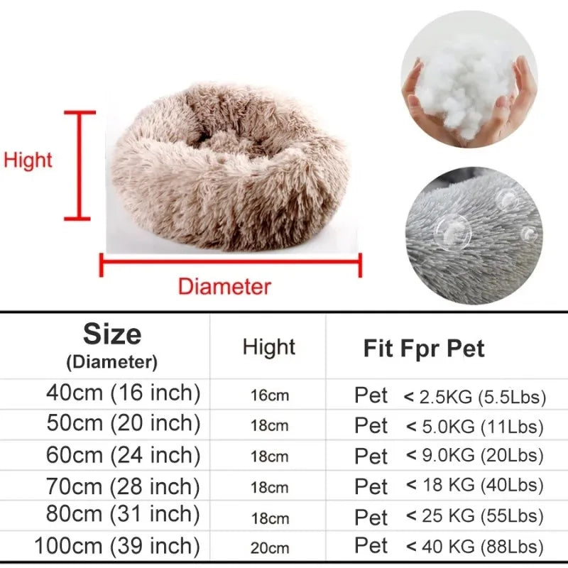 Soft Plush Round Pet Beds