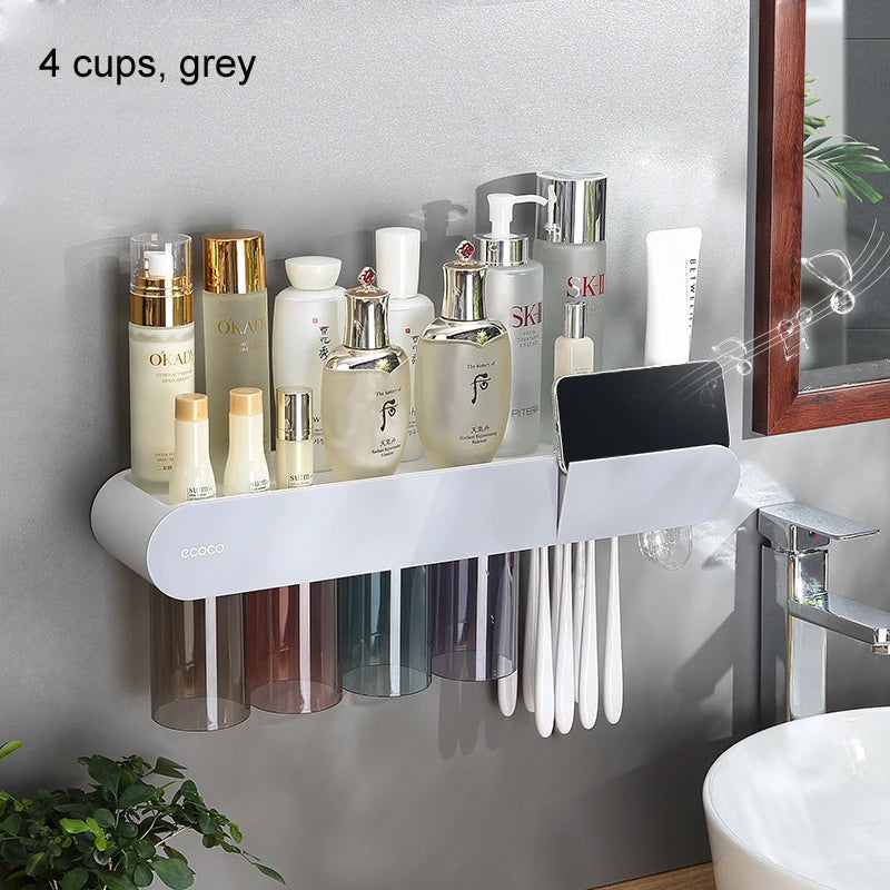 Bathroom Wall Toothbrush Organizer Set