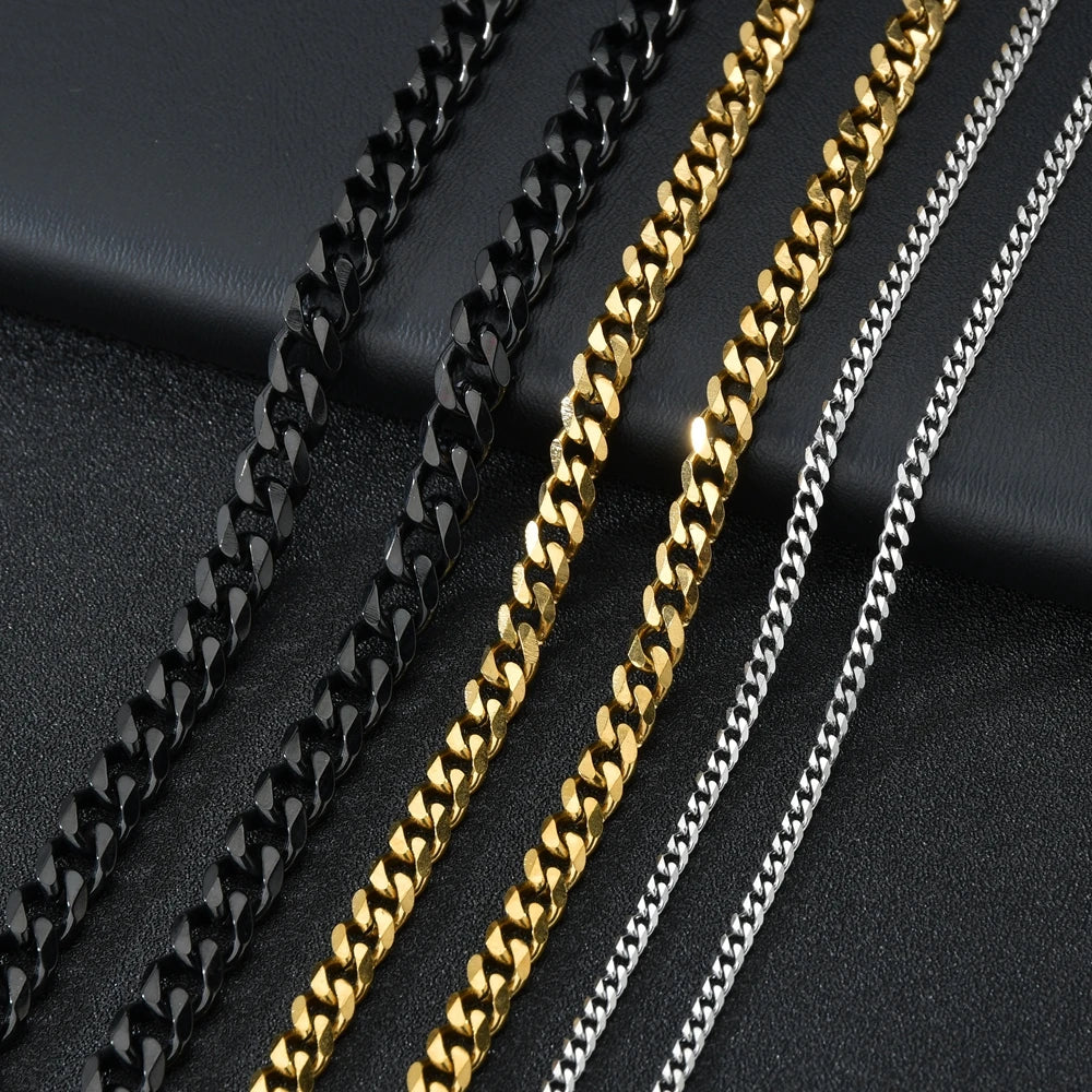 3/5/7mm Stainless Steel Cuban Link Chain