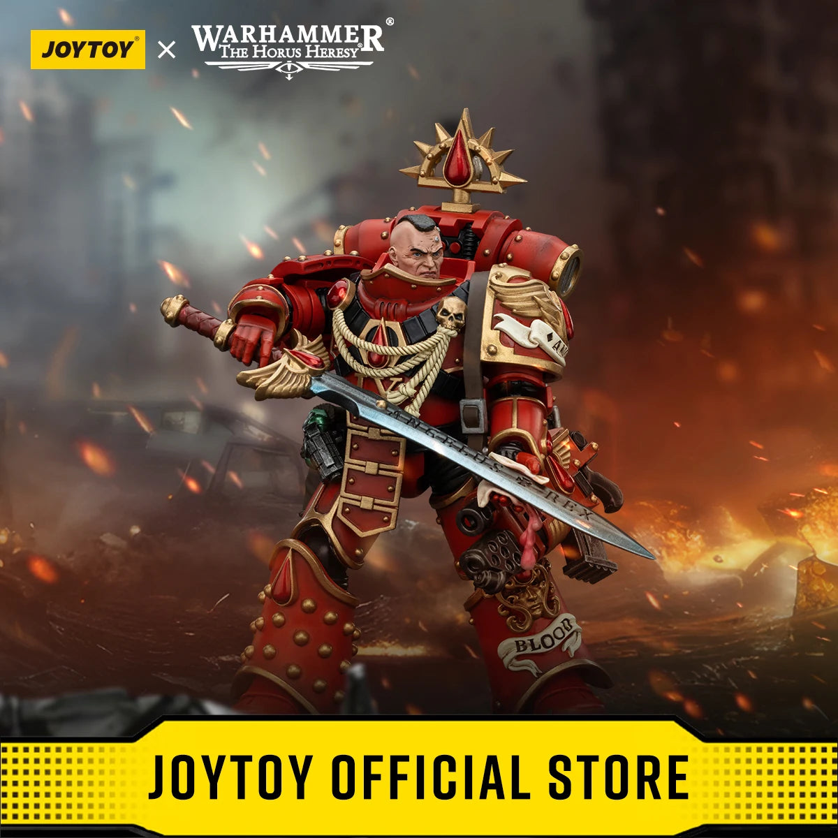 JOYTOY Warhammer 40k 1/18 Action Figures Anime 12.6cm Blood Angels Raldoron First Captain of the Blood Angels