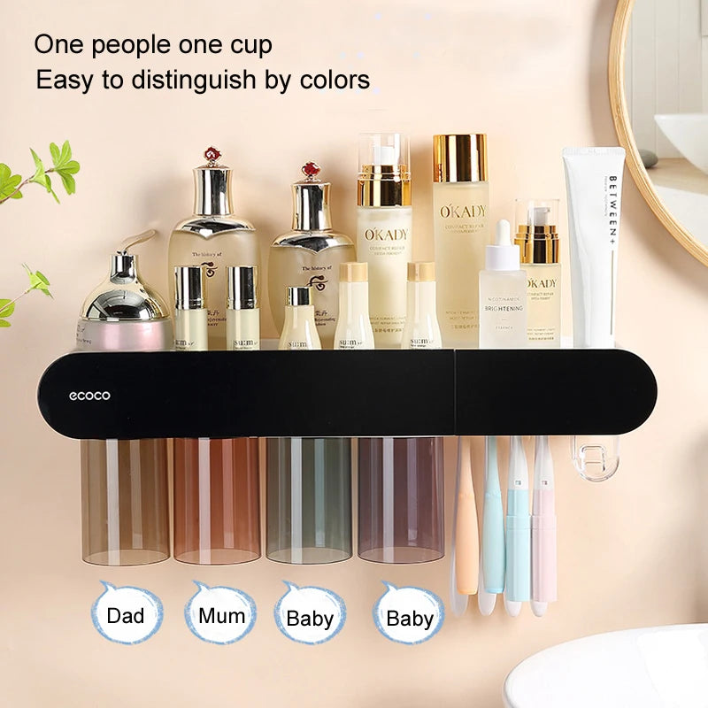 Bathroom Wall Toothbrush Organizer Set