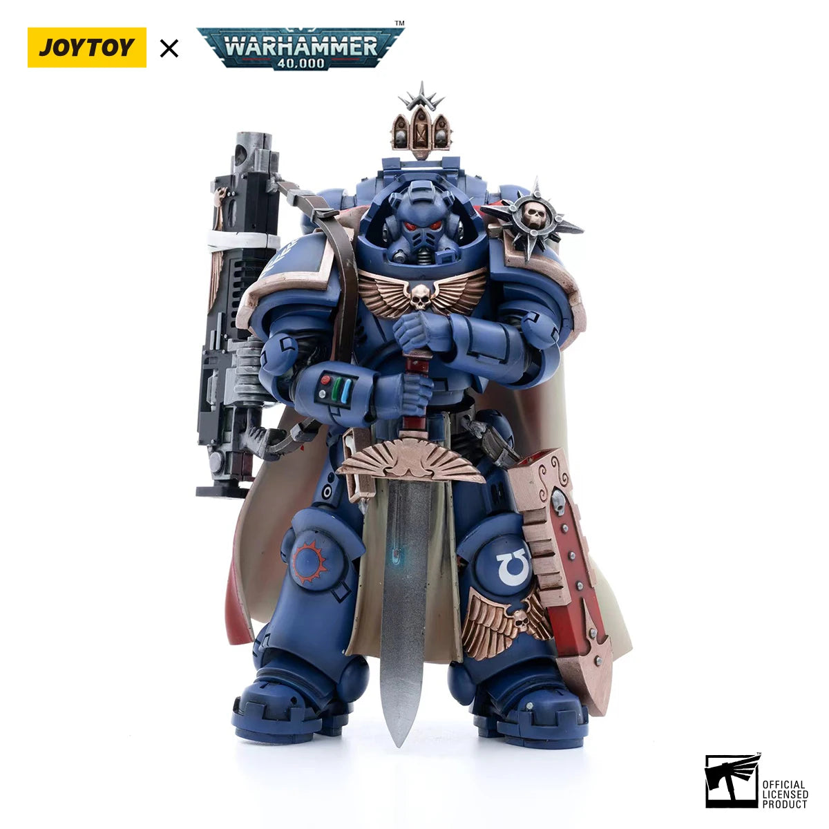 JOYTOY Warhammer 40k 1/18 Action Figures Ultramarines Captain with Master-crafted Heavy Bolt rifle