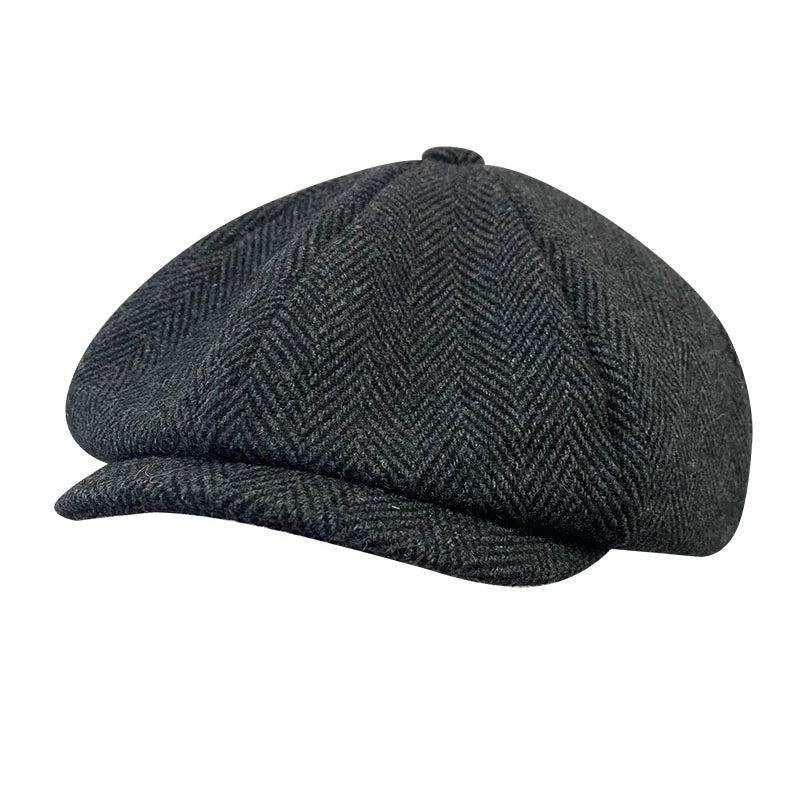 Classic Herringbon Beret British Newsboy Cap