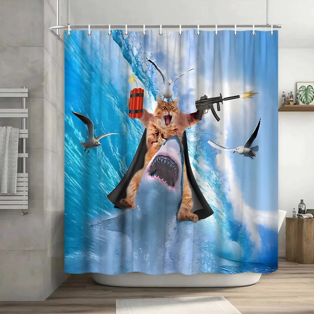 Funny Cat Shower Curtain
