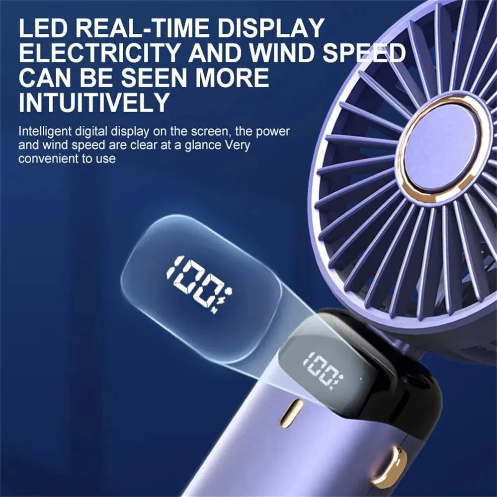 4000mAh Handheld Mini Fan 5 Speed USB