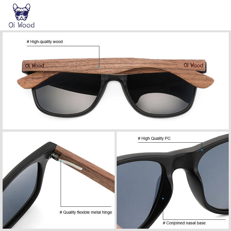 Oi Wood Wooden Sunglasses Men Polarized Fashion Sun Glasses Oculos De Sol Masculino New Accessory Original Box