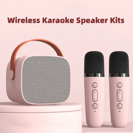 Mini Karaoke Portable Speaker With 1-2 Wireless Microphone