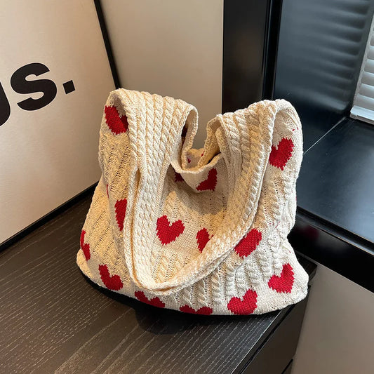 Knitted Love Shoulder Bag