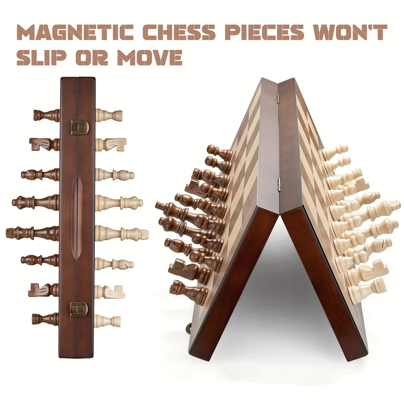 Wooden chess set 39.37cm/15.5inch with 2 additional queens