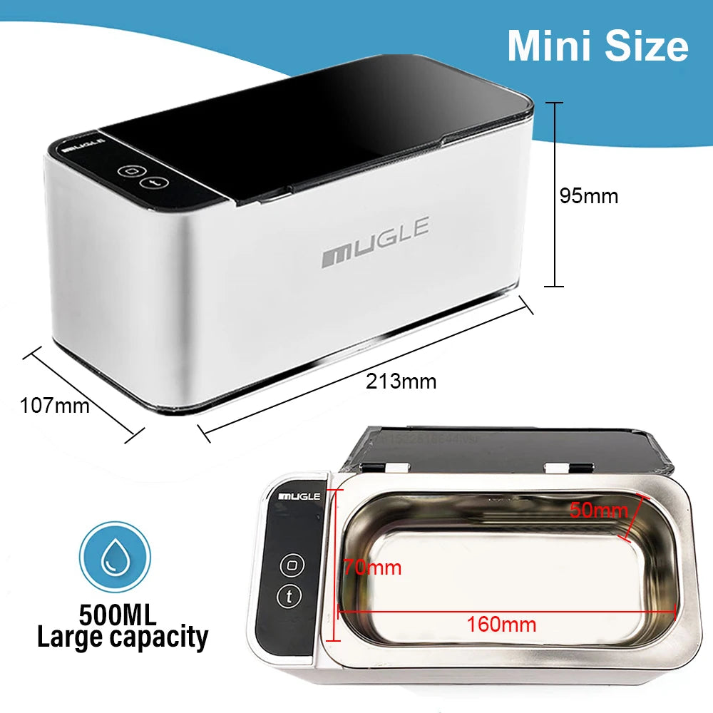 Ultrasonic Cleaner 35W Glasses jewelry Cleaner 500ML