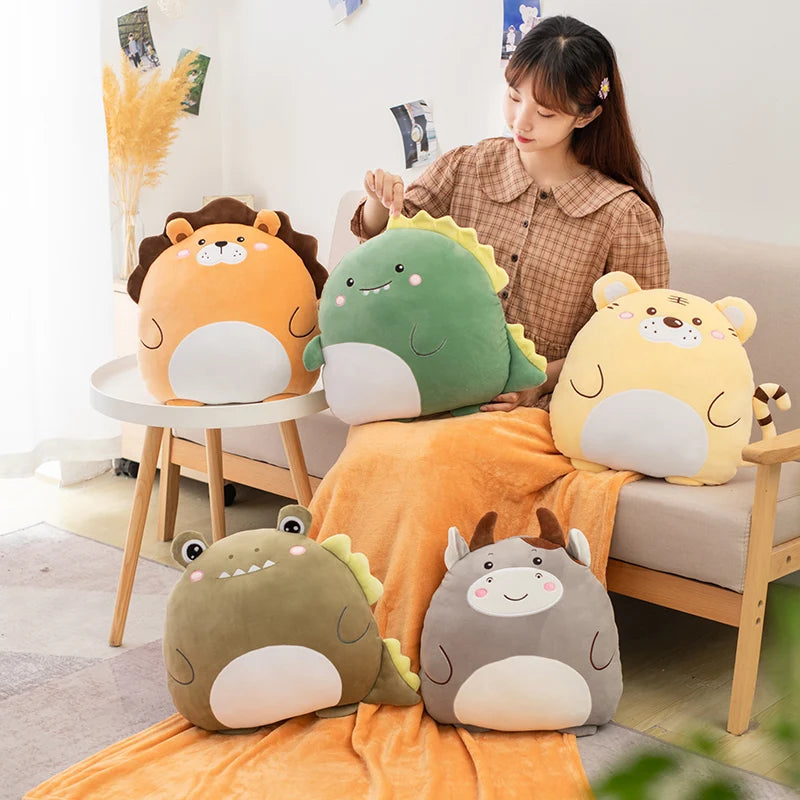2-in-1 Animals Flannel Blanket Plush 40cm