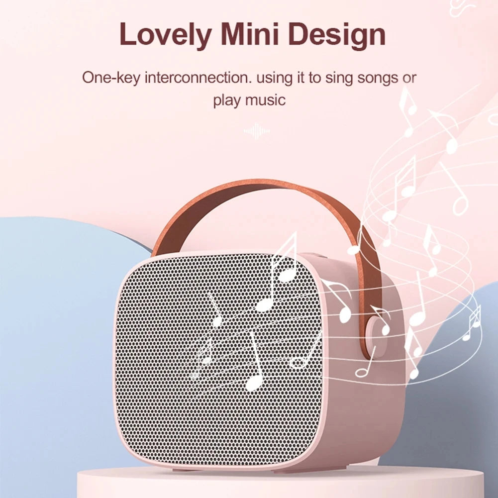 Mini Karaoke Portable Speaker With 1-2 Wireless Microphone