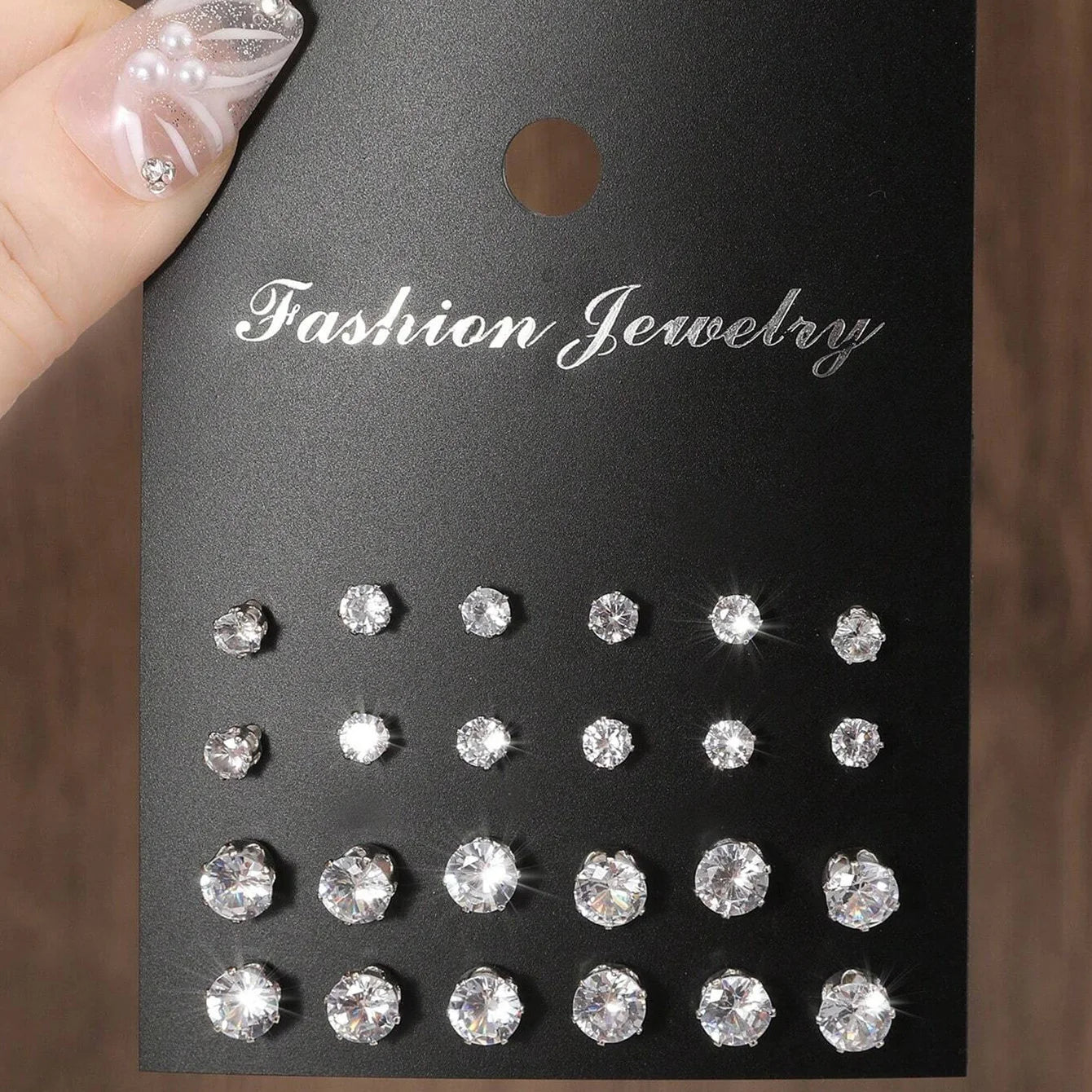 12 Pairs Of Luxurious Zirconia Earrings
