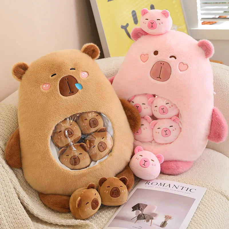 Cute capybara Plush with 6Pcs Inside