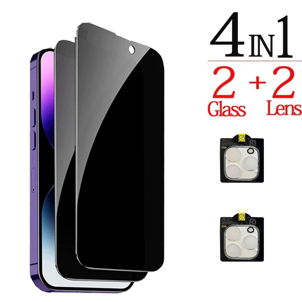 Privacy Screen Protector & Camera Protection Film For iPhone 17 16 15 14 13 Pro Max