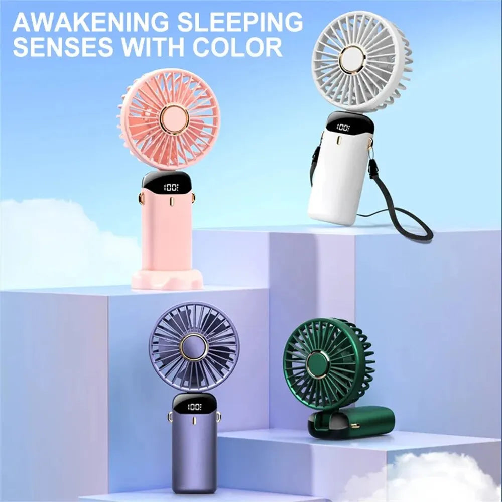 4000mAh Handheld Mini Fan 5 Speed USB