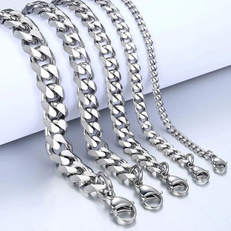 Chain Men Bracelet Classic Stainless Steel 3/5/7/9mm