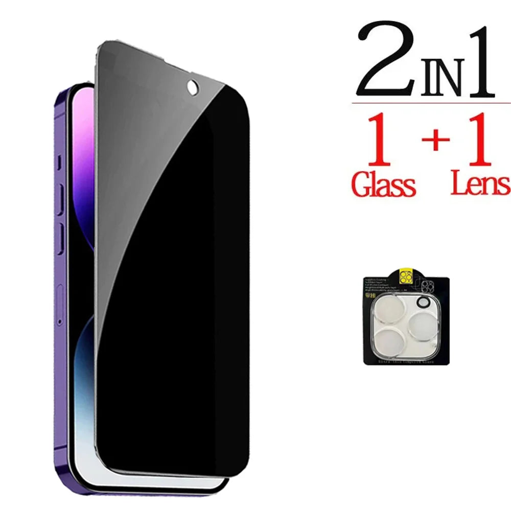 Privacy Screen Protector & Camera Protection Film For iPhone 17 16 15 14 13 Pro Max
