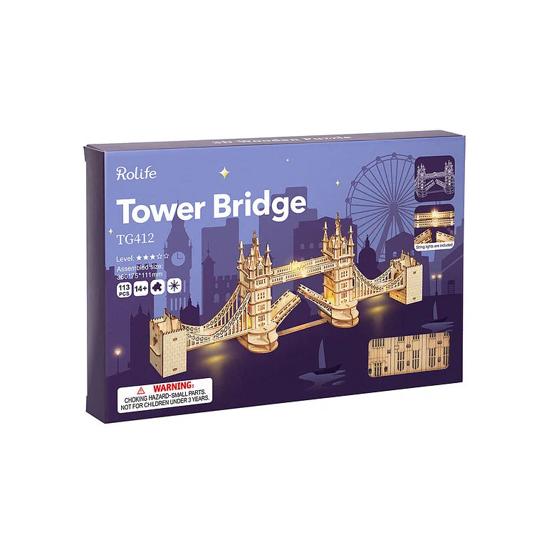 Robotime Rolife Tower Bridge with Lights 3D Wooden Puzzle TG412