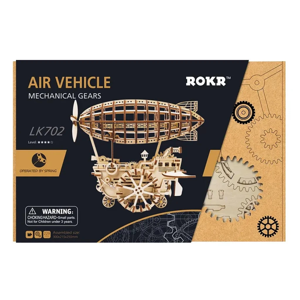 Robotime Rokr Air Vehicle Mechanical Airship 3D Wooden Puzzle Lk702 Dropship