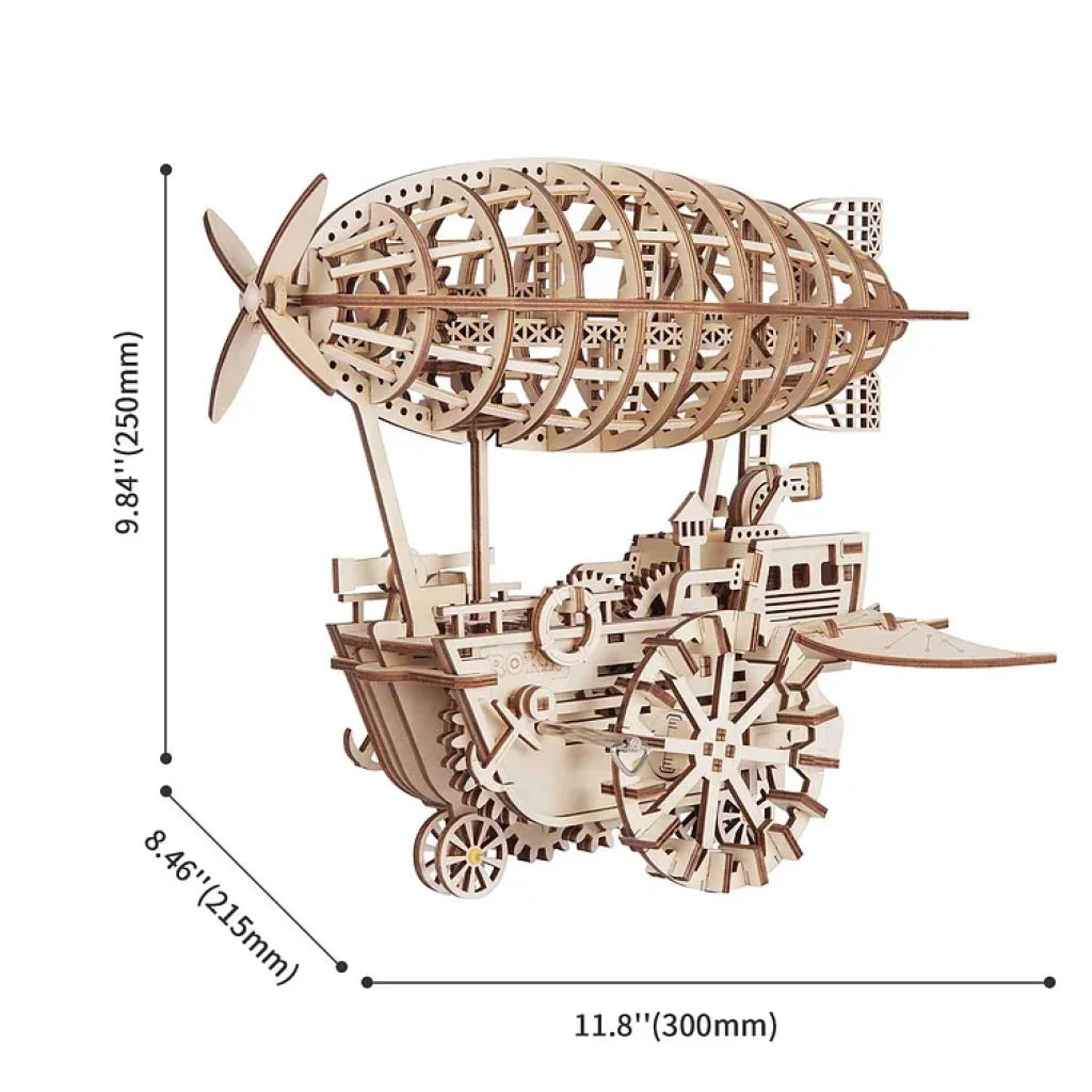 Robotime Rokr Air Vehicle Mechanical Airship 3D Wooden Puzzle Lk702 Dropship