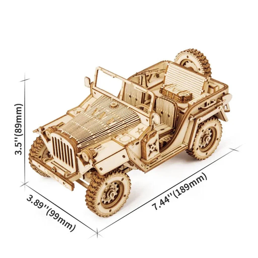 Robotime Rokr Army Jeep Scale Model 3D Wooden Puzzle Mc701 Dropship