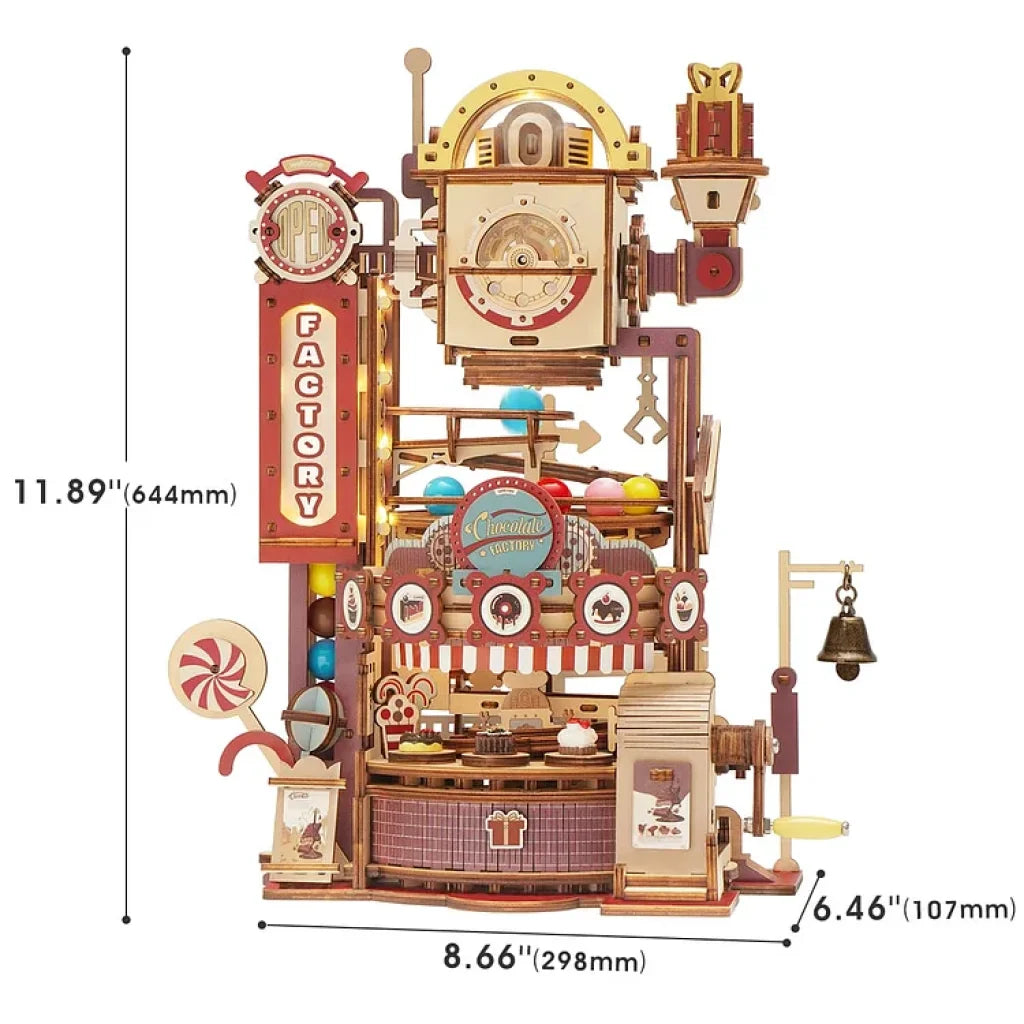 Robotime Rokr Chocolate Factory Marble Run 3D Wooden Puzzle Lga02 Dropship