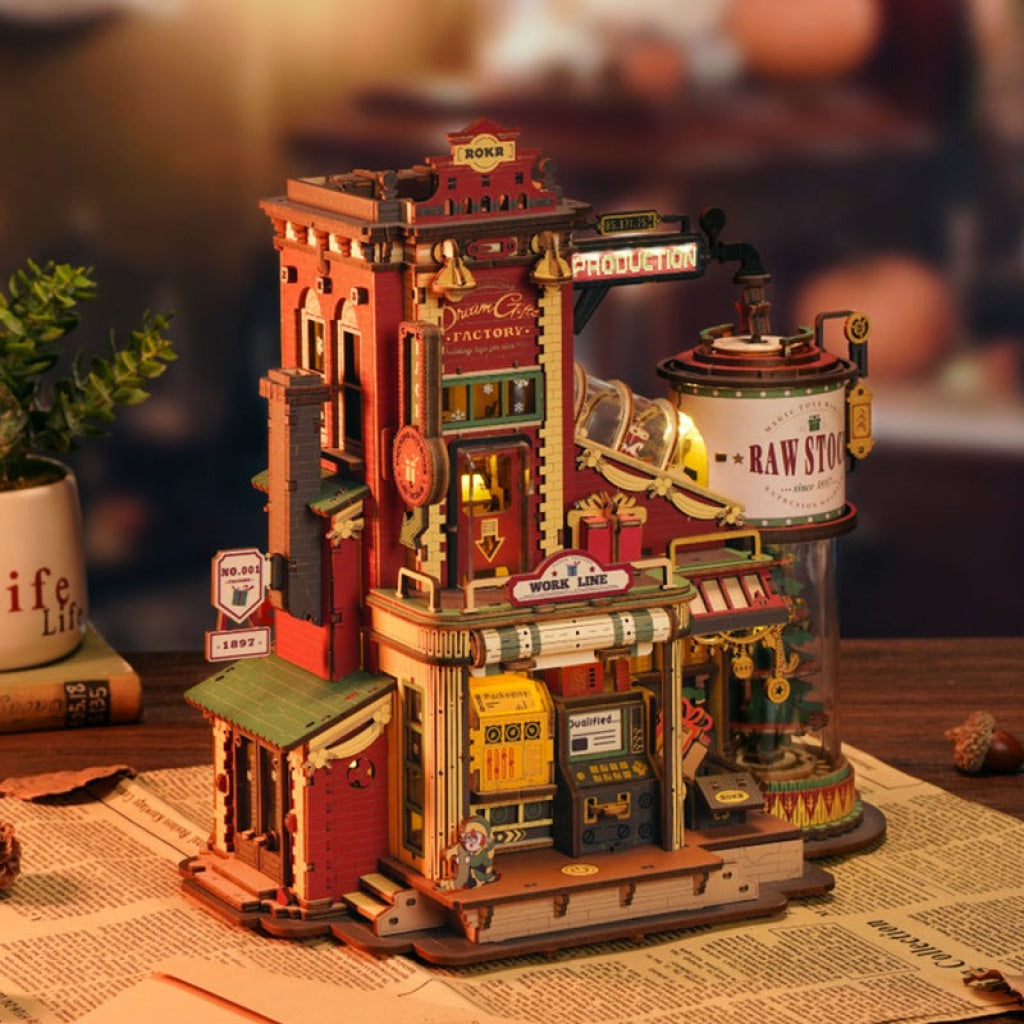 Robotime ROKR Christmas Dream Gift Factory Wooden Music Box EAB01 Dropship