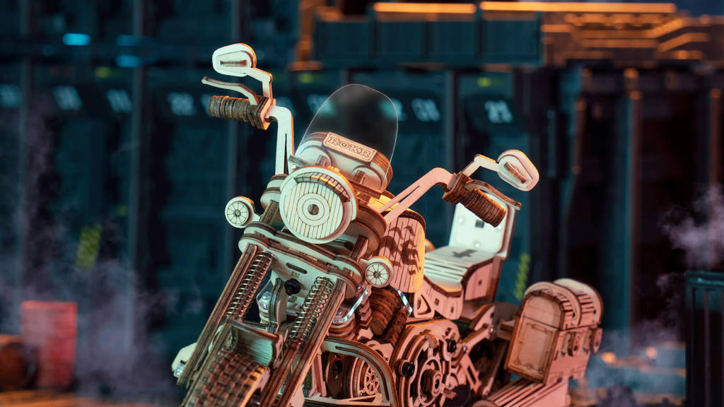 Robotime Rokr Cruiser Motorcycle Lk504 3D Wooden Puzzle Dropship