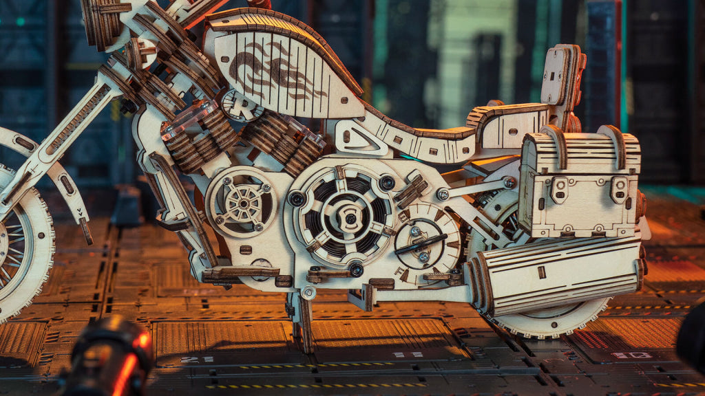Robotime Rokr Cruiser Motorcycle Lk504 3D Wooden Puzzle Dropship