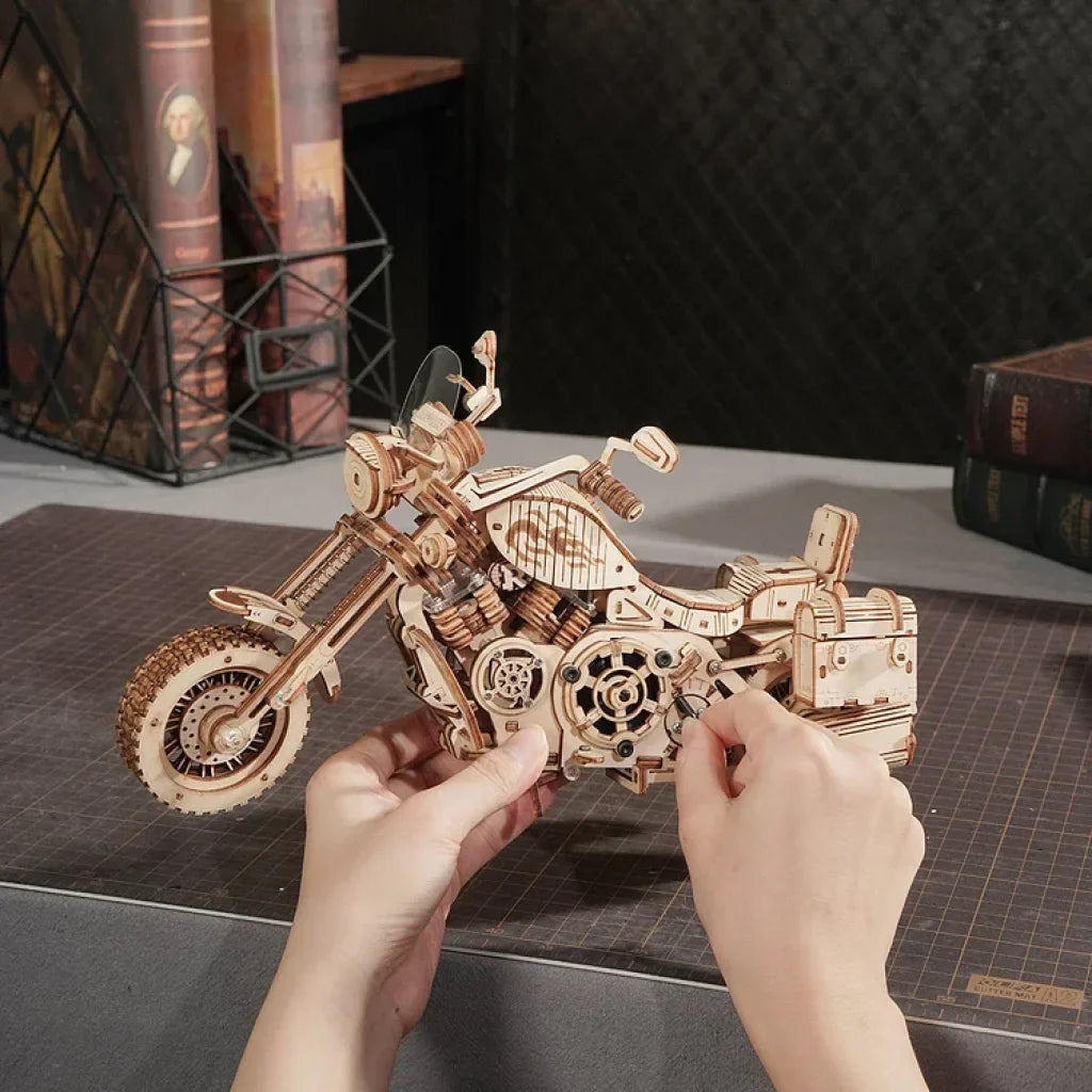 Robotime Rokr Cruiser Motorcycle Lk504 3D Wooden Puzzle Dropship
