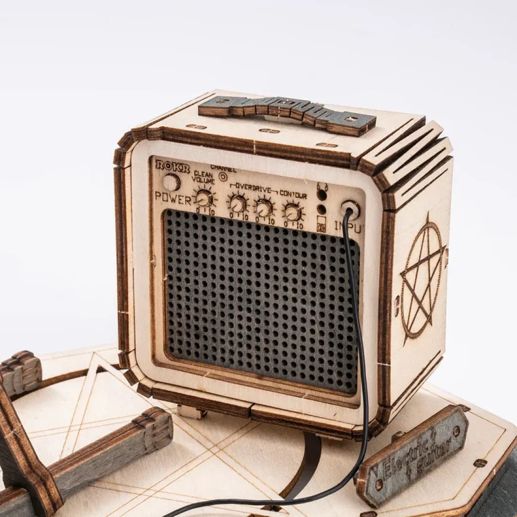 Robotime Rokr Electric Guitar Model 3D Wooden Puzzle Tg605K Dropship