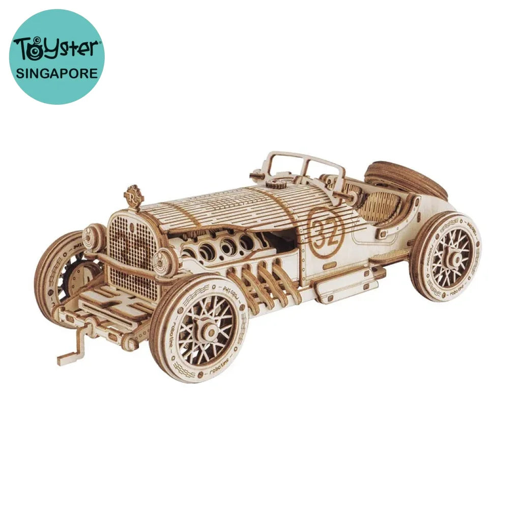 Robotime Rokr Grand Prix Car Scale Model 3D Wooden Puzzle Mc401 Dropship