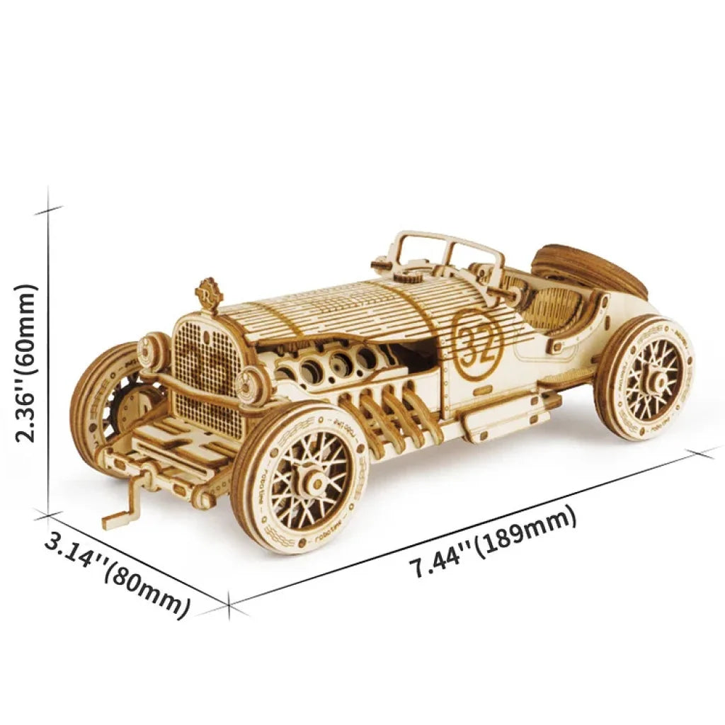 Robotime Rokr Grand Prix Car Scale Model 3D Wooden Puzzle Mc401 Dropship