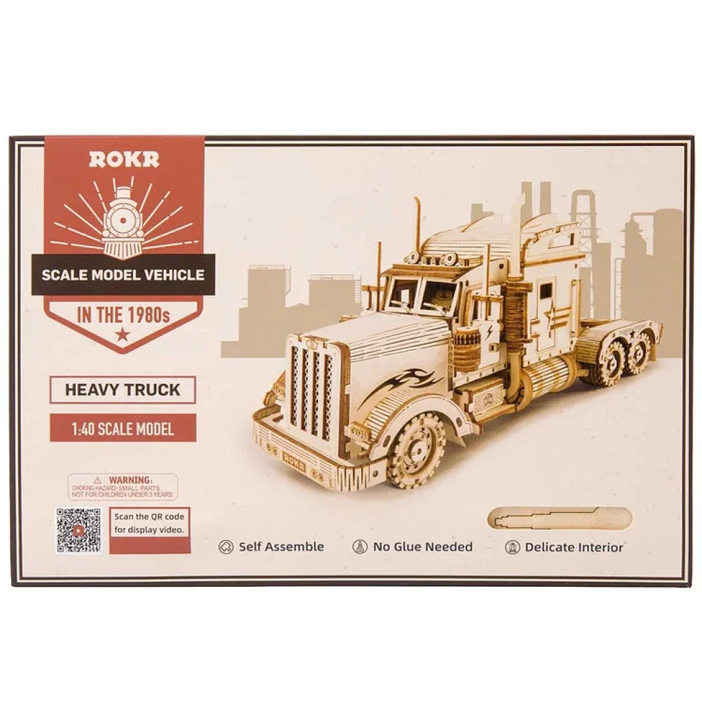 Robotime Rokr Heavy Truck Scale Model 3D Wooden Puzzle Mc502 Dropship