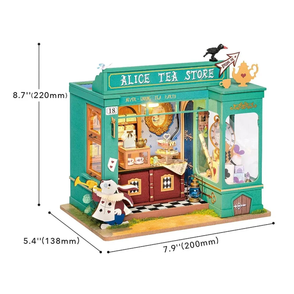 Robotime Rolife Alice’s Tea Store Diy Miniature House Kit Dg156 Dropship