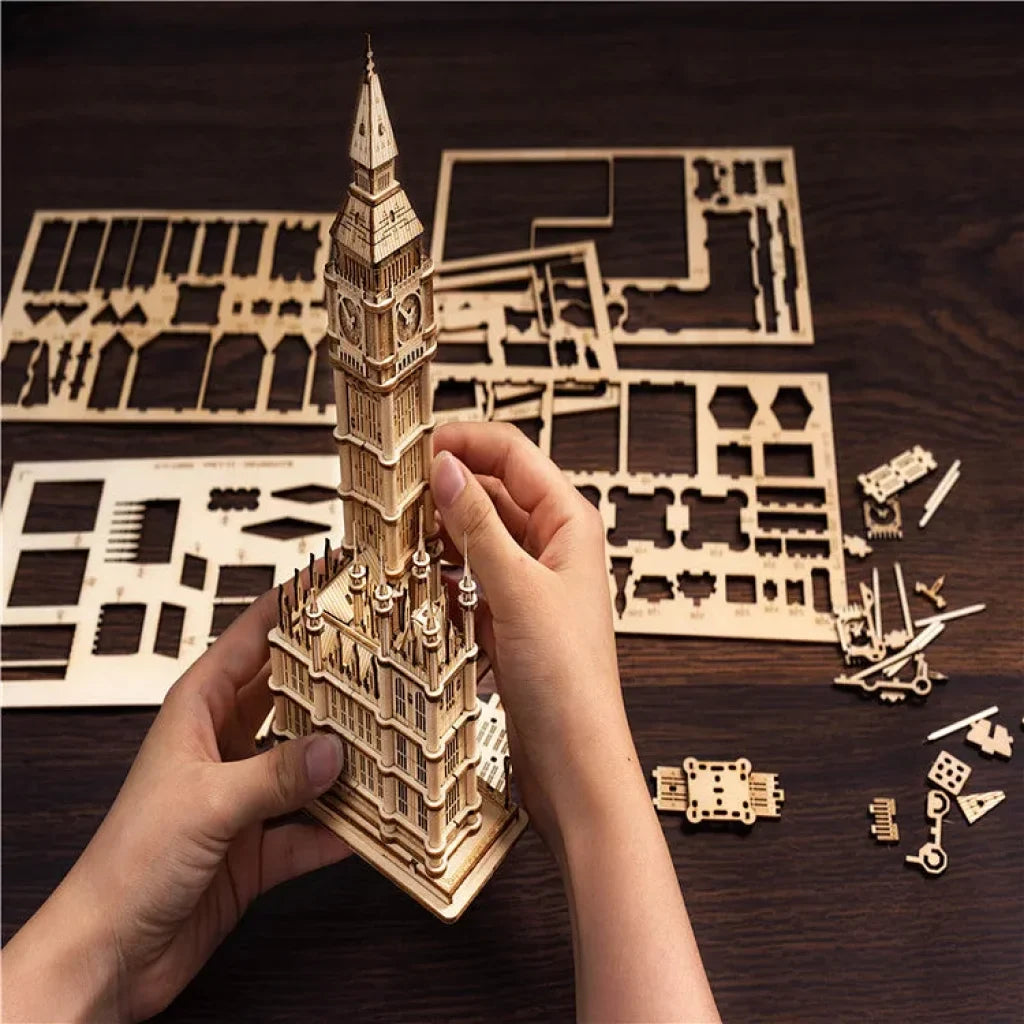 Robotime Rolife Big Ben With Lights Tg507 Architecture 3D Wooden Puzzle Dropship