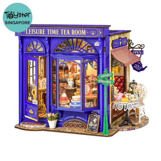 Robotime Rolife Leisure Time Tea Room DIY Miniature House DG171 Dropship
