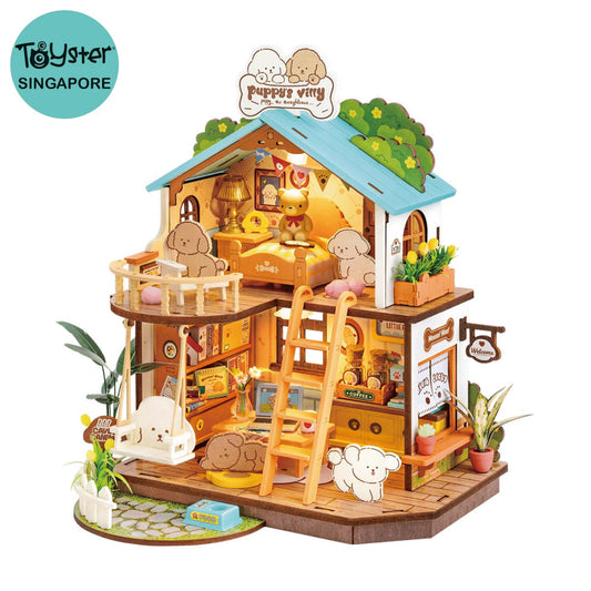 Robotime Rolife Puppy’s Cozy Villa DIY Miniature House DG169 Dropship