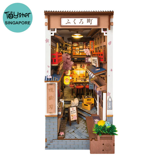 Robotime Rolife Sakura Wine Alley DIY Book Nook Shelf Insert Kit TGB11 Dropship