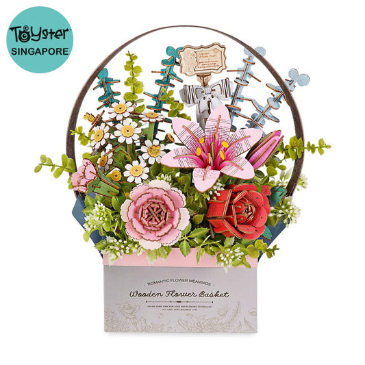 Robotime Rowood Wooden Flower Basket DIY 3D Puzzle TW03H Dropship